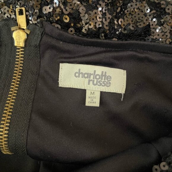 Women’s Charlotte Russe viral Y2K black sequin shorts Medium - Picture 3 of 4